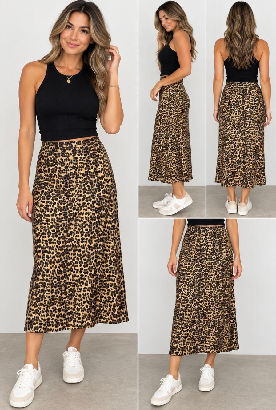 Express High Waist Leopard Print Midi Skirt XS NWT Animal Print Stretch Y2K